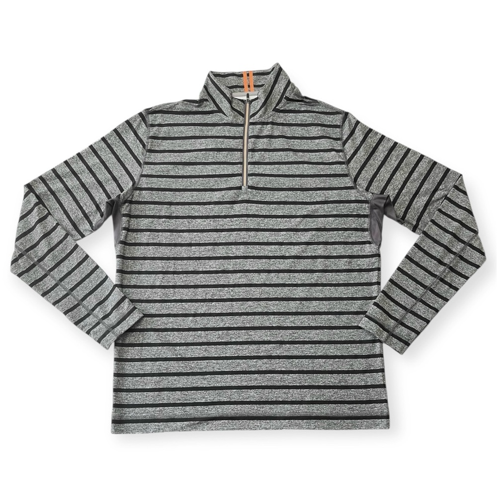 Robert Graham X Quarter-Zip Pullover – Gray Black Striped